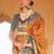 Mustard mustard & grey ethnic woven design zari patola saree