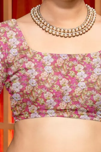 Pink floral zari designer kanjeevaram saree