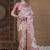 Pink floral zari silk blend sungudi saree