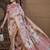 Pink floral zari silk blend sungudi saree