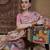Pink floral zari silk blend sungudi saree