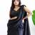 Black tasseled border  cotton saree