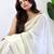 Off white  cotton saree with blouse piece