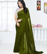 Green  cotton saree with blouse piece