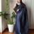 Navy blue  cotton plain saree