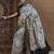 Grey floral zari silk blend sungudi saree