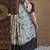 Grey floral zari silk blend sungudi saree