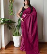 Pink  cotton saree with blouse piece