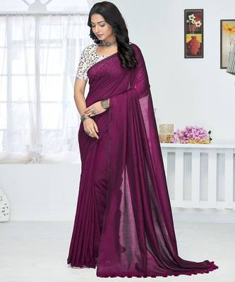 Burgundy  cotton saree with blouse piece 2