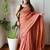 Peach  cotton zari saree