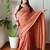 Peach  cotton zari saree