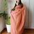 Peach  cotton zari saree