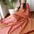 Peach  cotton zari saree