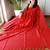 Red solid  cotton saree with blouse piece