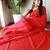 Red solid  cotton saree with blouse piece