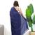 Navy blue  cotton plain saree