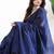 Navy blue  cotton plain saree