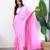Pink  cotton saree with blouse piece