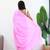 Pink  cotton saree with blouse piece