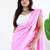 Pink  cotton saree with blouse piece