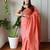 Peach  cotton khadi saree