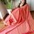 Peach  cotton khadi saree