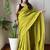 Green zari  cotton saree with blouse piece