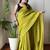 Green zari  cotton saree with blouse piece