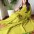Green zari  cotton saree with blouse piece