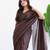Brown solid  cotton woven saree
