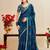 Blue bandhani sequinned  georgette bandhani saree