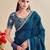 Blue bandhani sequinned  georgette bandhani saree