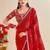 Red bandhani print sequinned  georgette bandhani saree