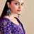 Blue bandhani beads and stones  georgette bandhani saree
