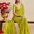 Lime bandhani printed embroidered  georgette bandhani saree
