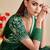 Green bandhani sequinned  georgette bandhani saree