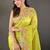 Lime lime green embroidered tissue  sarees