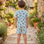White cotton screen printed co-ord set for boy