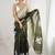 Multicolor floral embroidered organza designer saree