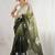 Multicolor floral embroidered organza designer saree
