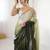 Multicolor floral embroidered organza designer saree