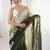 Multicolor floral embroidered organza designer saree