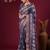 Violet women floral zari silk blend sungudi saree