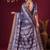 Violet women floral zari silk blend sungudi saree