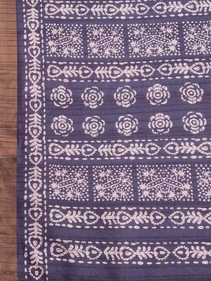 Violet women floral zari silk blend sungudi saree 4