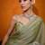 Olive embellished beads and stones organza saree
