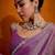 Mauve embellished beads and stones organza saree