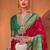 Red red & green ethnic motifs woven design zari saree