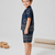 Black cotton screen printed co-ord set for boy