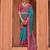 Blue ethnic motifs woven design zari silk blend banarasi saree